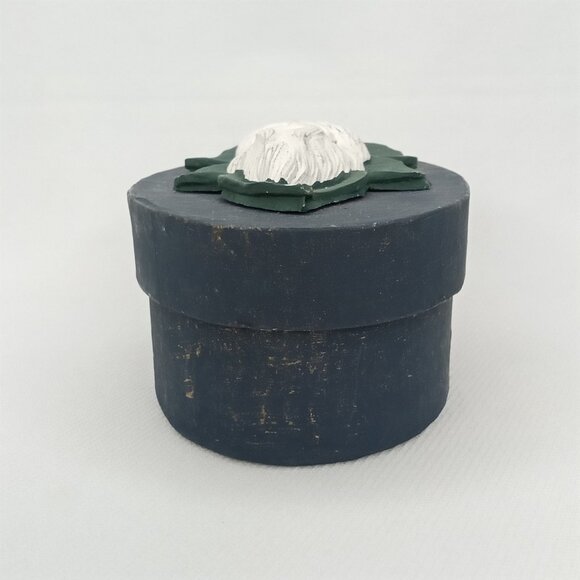 Vintage Christmas Ornament Money Box Old World Santa Blue Cardboard 1990s - Picture 3 of 8